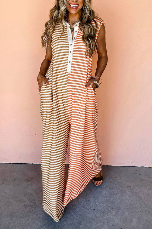 Colorblock Sleeveless Jumpsuit