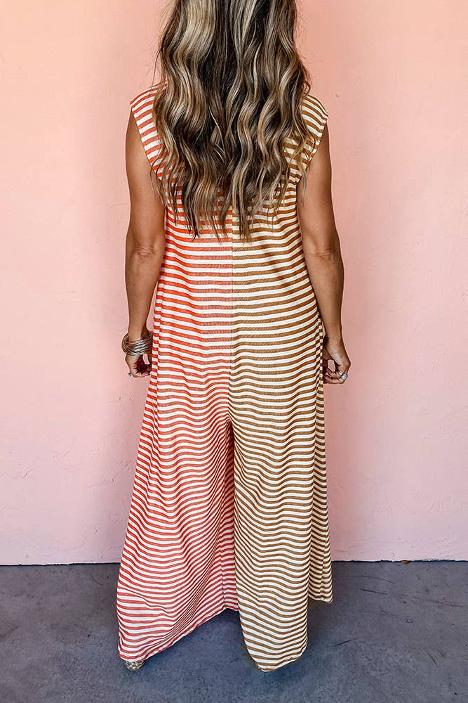 Colorblock Sleeveless Jumpsuit