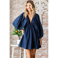 Puff Sleeve Denim Dress